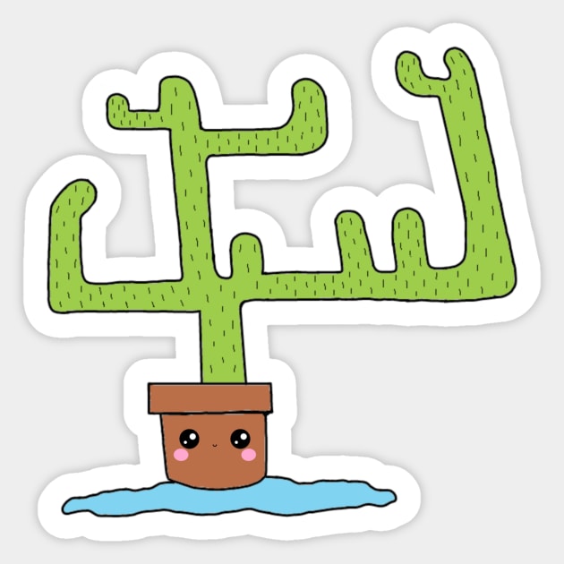 Cute but Weird Cactus Sticker by ArtbyAlisha1